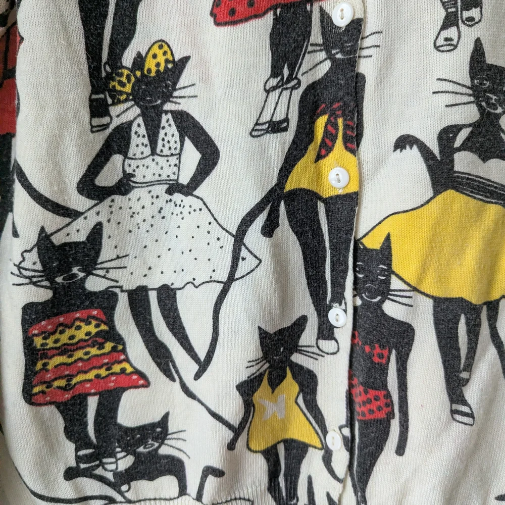 Stylish Cat Print Women's Sweater - Picture 3 of 7